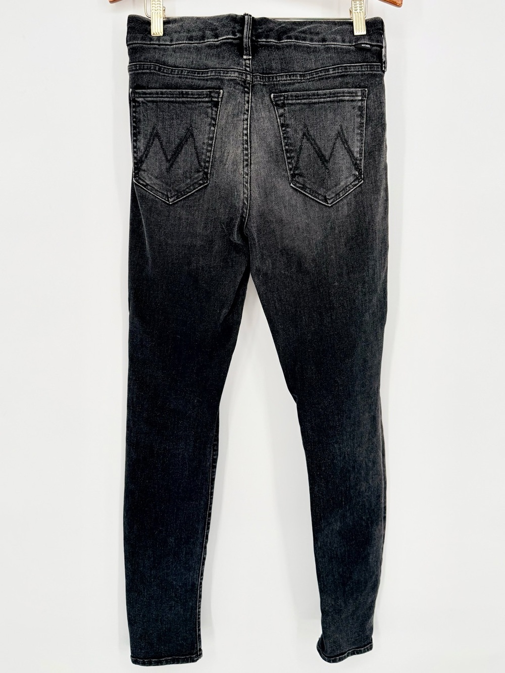 MOTHER The Looker Night Hawk Black High Waist Skinny Jeans 28 Dark Wash Stretch - Picture 3 of 16